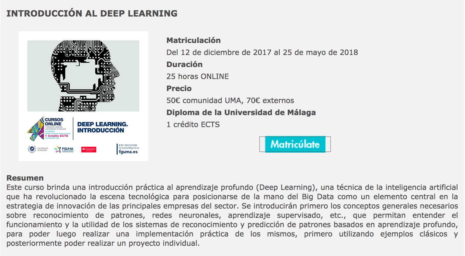 fguma DL deep klearning aprendizaje profundo
                  curso estudiantes